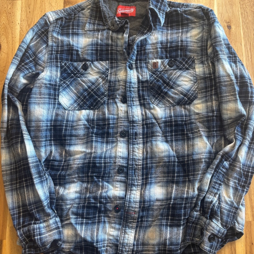 Coleman Blue and White Plaid Shirt